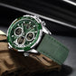 Groene Leren Chronograaf Horloge