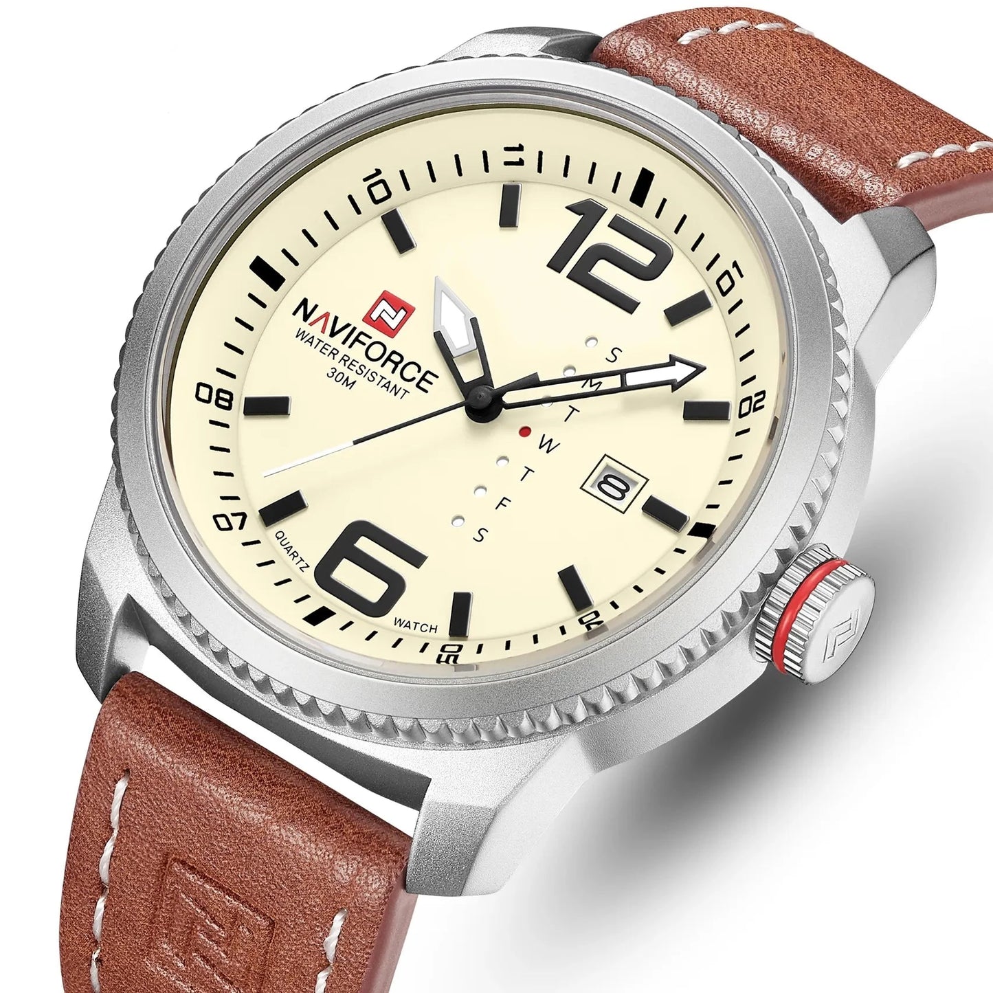 NAVIFORCE Luxe Heren Sport Horloge - Stijlvol Kwartshorloge met Leren Polsband