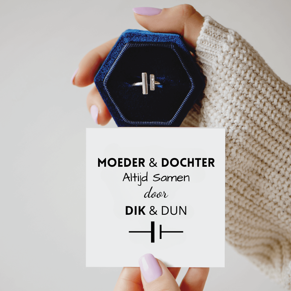 Moeder & Dochter | Zilveren door Dik & Dun Ring