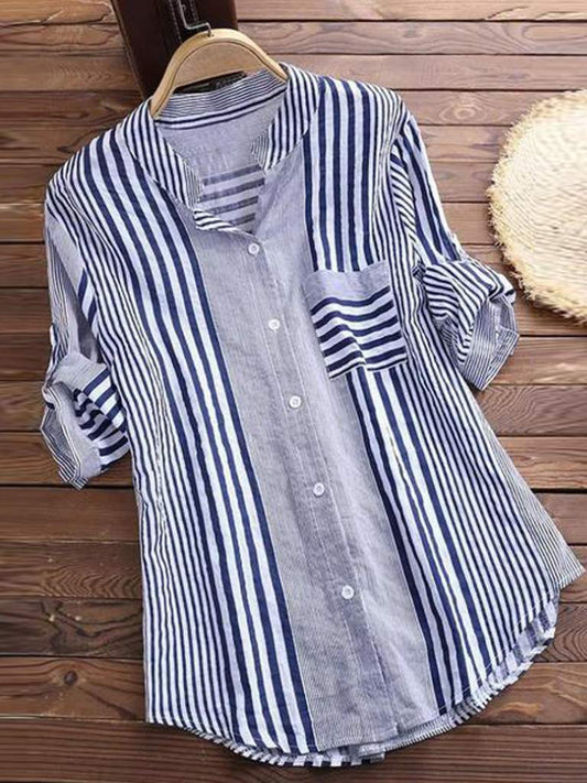 Rosemarie - Gestreepte katoenen blouse